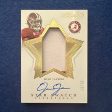 Panini 2020 Flawless Josh Jacobs Alabama Star Swatch Signatures 10/10 Autograph