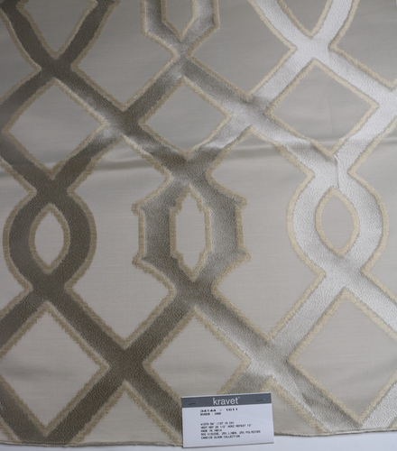 Candice Olson Kravet Fabric Remnant 23"x24" Pattern "Boabob" Sand Ivory Grey - Picture 3 of 6