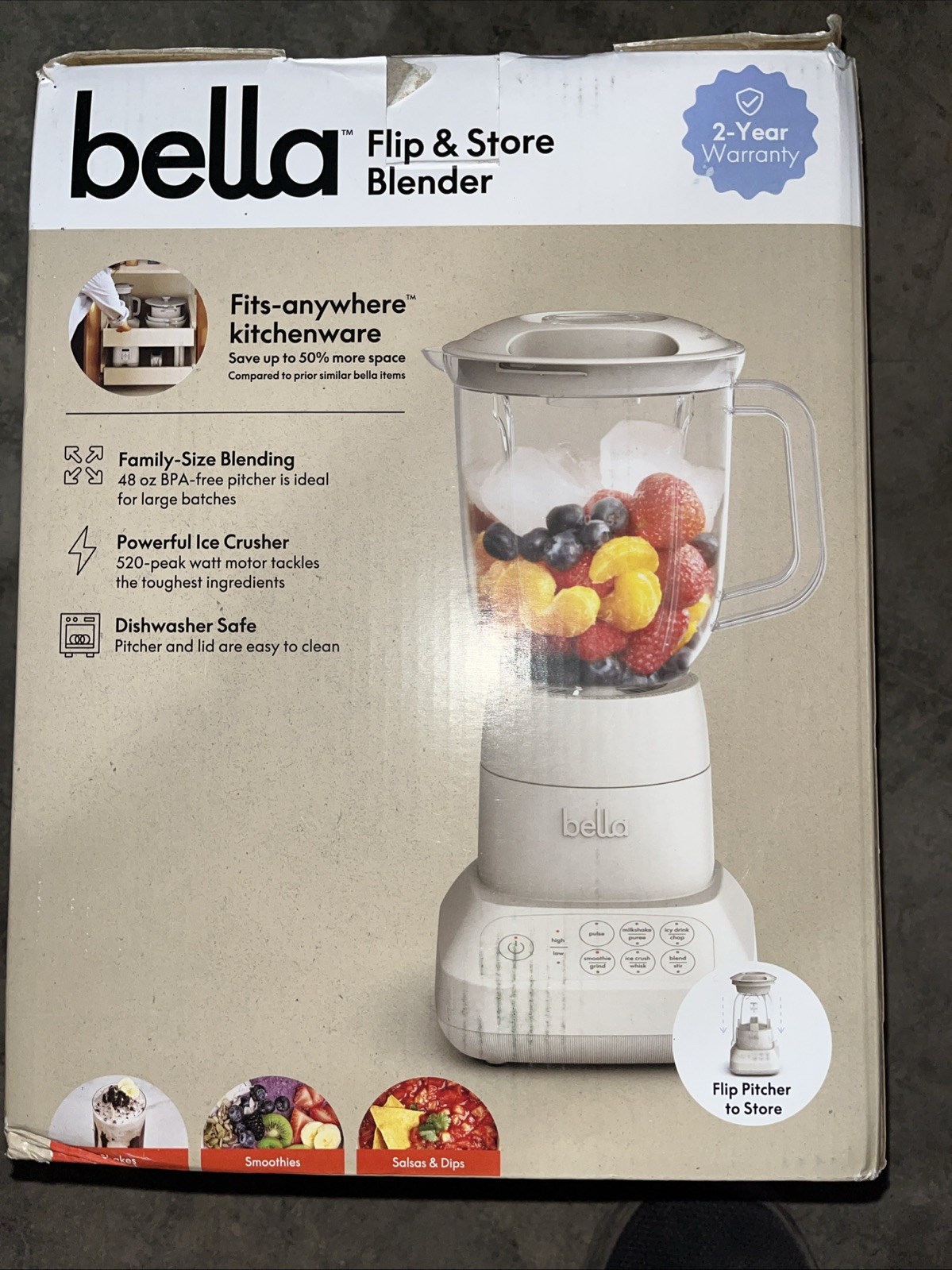 Bella - Fits-anywhere Kitchenware: Flip & Store 48-oz. Blend