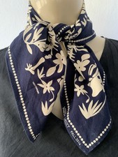 Van Vault 2014 Taka Hayashi Blue Cotton Bandana Scarf Hanky Pocket Square 20x19