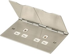 CLICK - 13A 2 Gang Stainless Steel Floor Socket