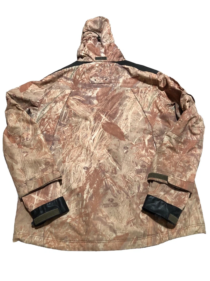 LL Bean Mossy Oak Duck Blind Camo Full Zip Hunting Jacket  Large Tactical hooded - Image 3 of 4