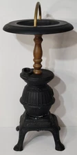 Pot Belly Stove Ashtray Stand Smoking Cast Aluminum 21" Crown Creative NO ASHTRA