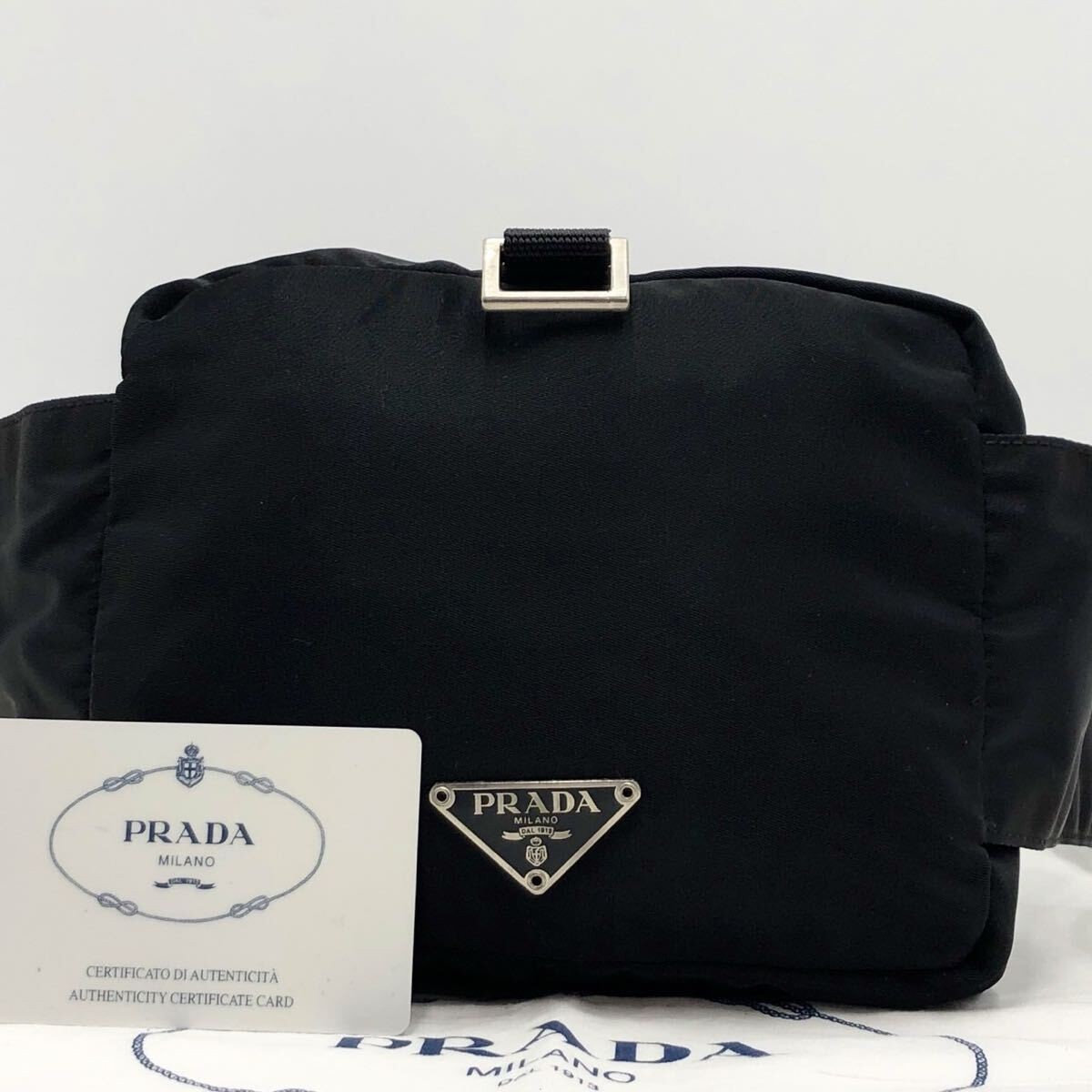Prada Nylon Tessuto Black Body Bag Vintage Authentic thumbnail 2