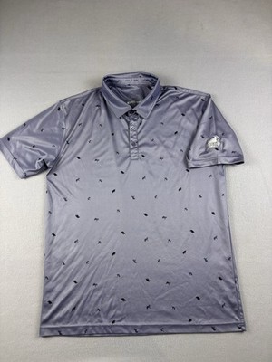 Swannies Polo Shirt Mens Large Gray Performance Blackstone National Golf Course