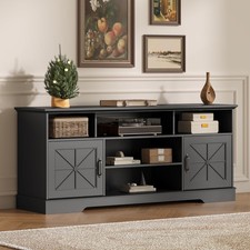 65 Inch TV Stand Farmhouse Entertainment Center with RGB LED Lights