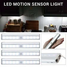 LED PIR Motion Sensor Strip Light Battery Operated Magnetic Cabinet Closet Lamp