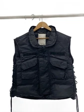 Down Vest/L/Nylon/Blk/Down 50/Collar Dirty 12412
