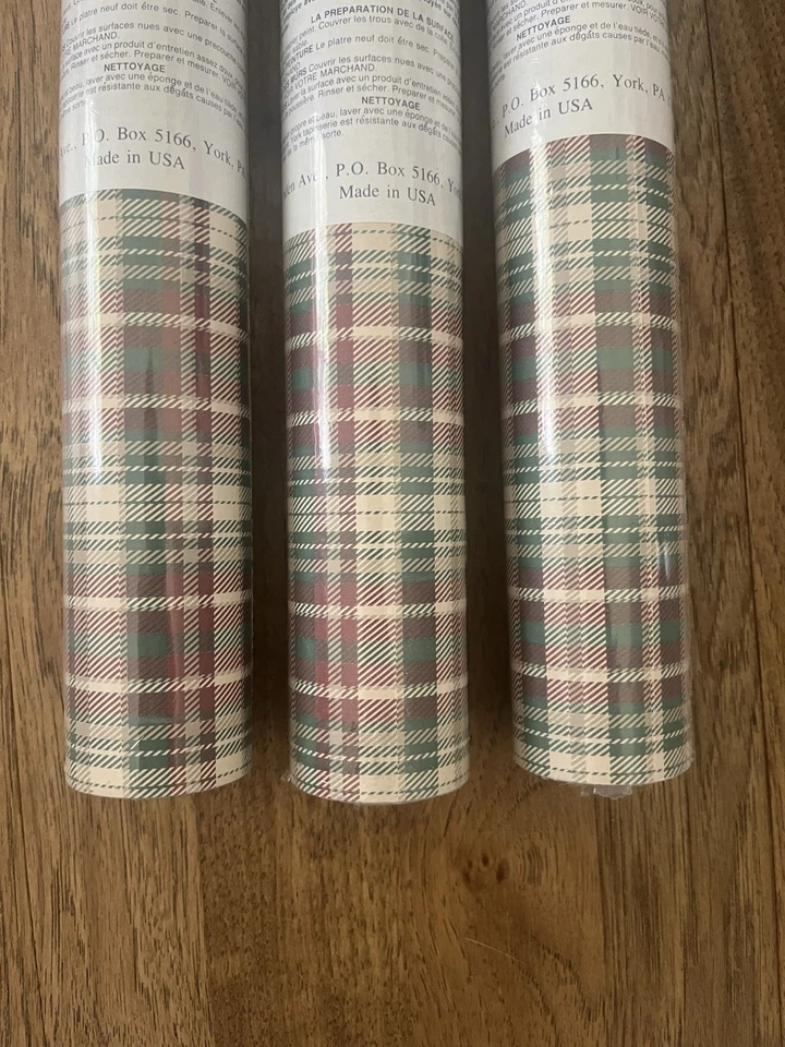 Papel Pintado Carey Lind York De Colección 3 Dbl Rollo Verde Borgoña Cuadros 56 Pies Cuadrados POR ROLLO Foto 2 de 4