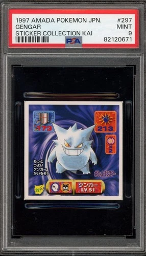 Pokemon Gengar Amada Sticker Coll. Kai Japanese #297 PSA 9 Mint