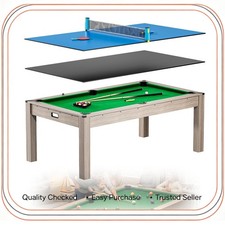 Convertible Pool Table 7 Ft w/ Dining Top & T...