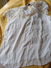 Bnwt LIPSY Size 14 White Sweetheart Tee Lace Trim