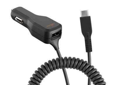 Ventev 20W ULTRASCHNELLES Dual USB-A und angeschlossenes USB-C Kabel