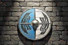 24" Medieval Viking Shield   Ragnar Battle Ready Wooden Functional Viking Shield