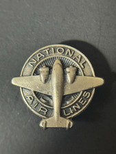 Vintage Sterling Silver National Airlines Service Award Lapel Pin