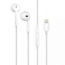 Image of Genuine Apple iPhone 14, 13, X Lightning EarPods Headphones EarPhones Handsfree