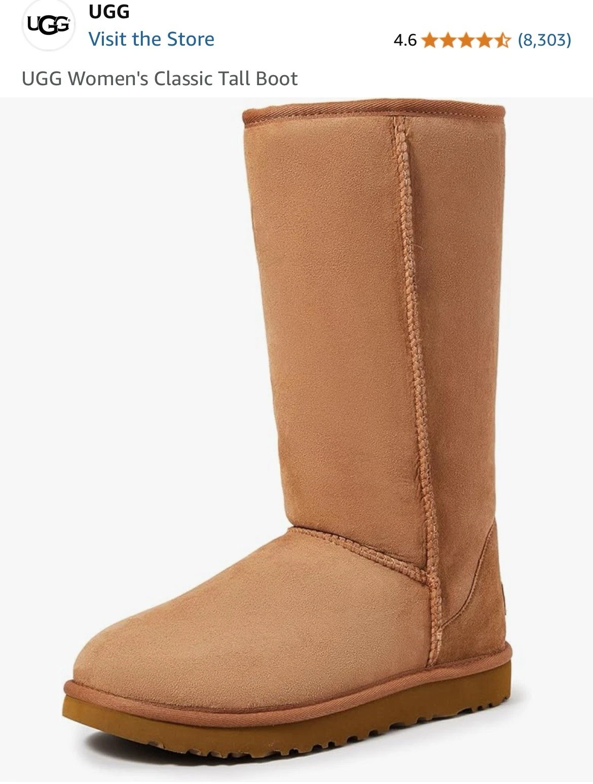 Stivali alti classici donna UGG taglia 6 marrone castagno ottimi indossati 2 volte!