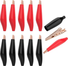 10A 1.77"/45Mm Copper Alligator Electric Clips, 12 Pcs Insulated Alligator Clips