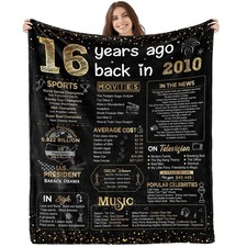 Sweet 16th Birthday Gift Soft Throw Blanket Back In 2009 Gold 60x50 Inch