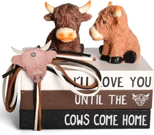 Highland Cow Decor Highland Cow Figurine Brown Scottish Highland Cow, Lifelike H