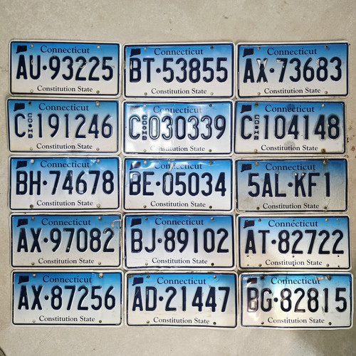Bulk License Plate Lot 15 Connecticut License Plates Craft Grade CT Tags