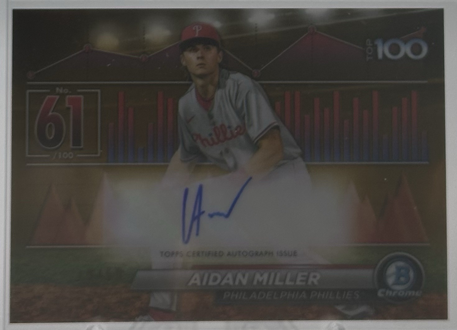 2024 Bowman #BTPA-61 Aidan Miller Bowman Scouts' Top 100 Autographs #/50 GOLD