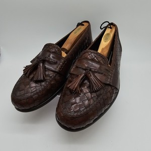 Bragano by Cole Haan Brown Woven Leather Tassel Loafers 4338 Shoes Mens 10.5 M Cole Haan Bragano Tassels Woven Brown Leather Men main image 4