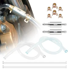2 Set Brake Bleeder Hose, One Way Check Valve Tube Bleeding Tool Kit Silver