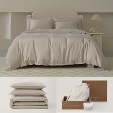 Double Stitch Cotton Tencel Duvet Cover - Queen Size Comforter Cover, Luxury ...