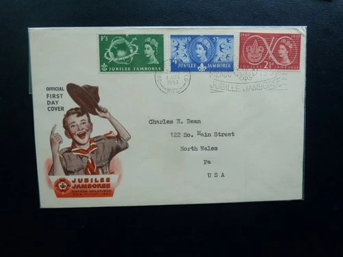 GB First day  illustrated fdc from 1957 Scout jubilee Sutton Coldfield hs