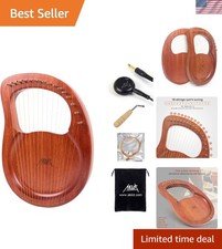 Vintage Satin Finished 16-String Lyre Harp Set with Tuning  Spare Strings