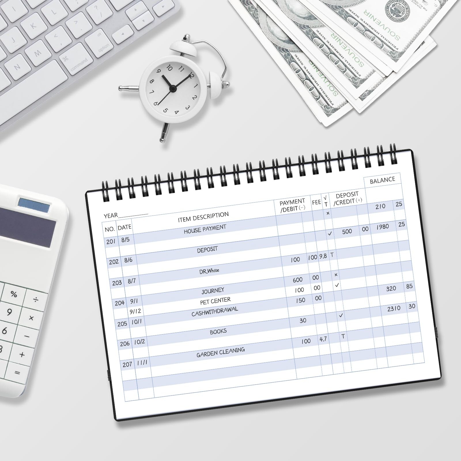 как выглядит Checkbook Register, Check Registers for Personal Medium 8.4" x 6.1" , Black фото