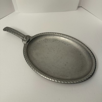 Wilton Armetale Pewter Oval Serving & Oven Sizzle Platter 7.5 ''x 15'' /Handle