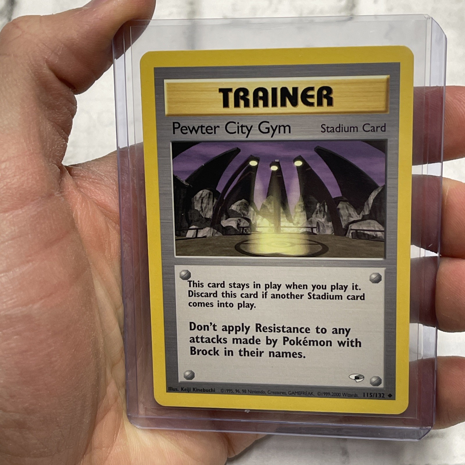 PEWTER CITY GYM 115/132 - UNLIMITED Gym Heroes VINTAGE POKEMON CARD NM Uncommon