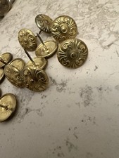 Lot Of 50 13/16 Brass Upholstery Tacks Clavos Decorative Vintage NOS Hardware