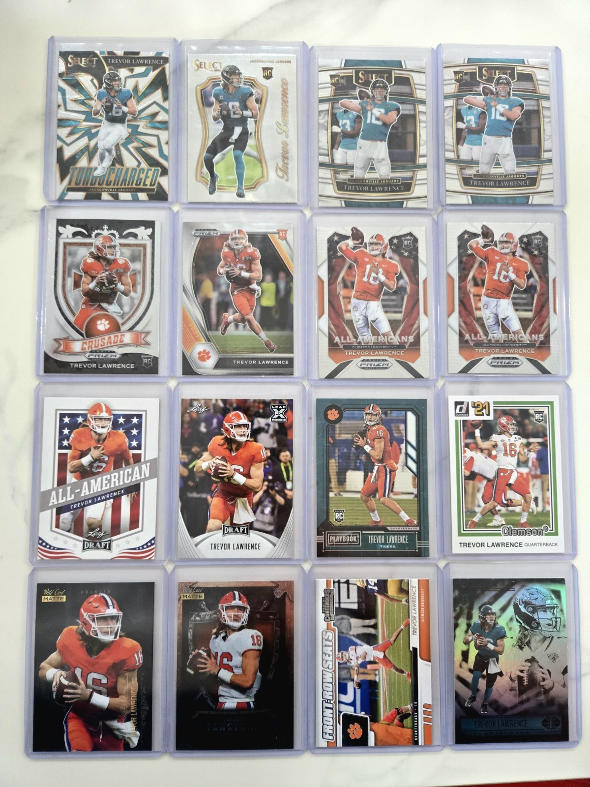 2021 Trevor Lawrence Rookie - Lot of 16 (All RC)