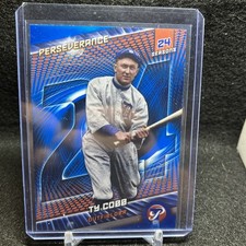 2025 Topps Pristine Ty Cobb Perseverance Blue Refractor /75 Detroit Tigers