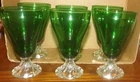 Vintage Anchor Hocking Forest Green Boopie 6" Water glasses lot of 6