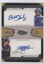 2012 Bowman Draft Dual Top 10 Picks 21/25 Ryan Braun Bubba Starling Auto q3x
