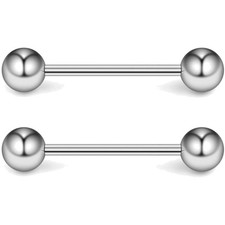Piercing 2er Set Zungen und Brustwarzen Piercing Schmuck Titan 12 14 16 19 25mm