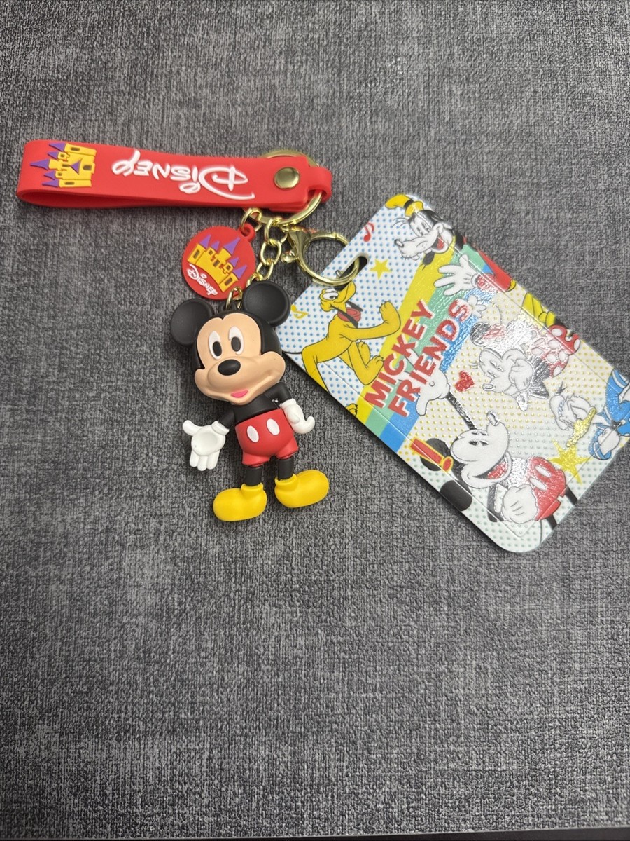 Mickey Mouse Keychain Vinyl Figure Clip on Back Pack Bag Clip ID