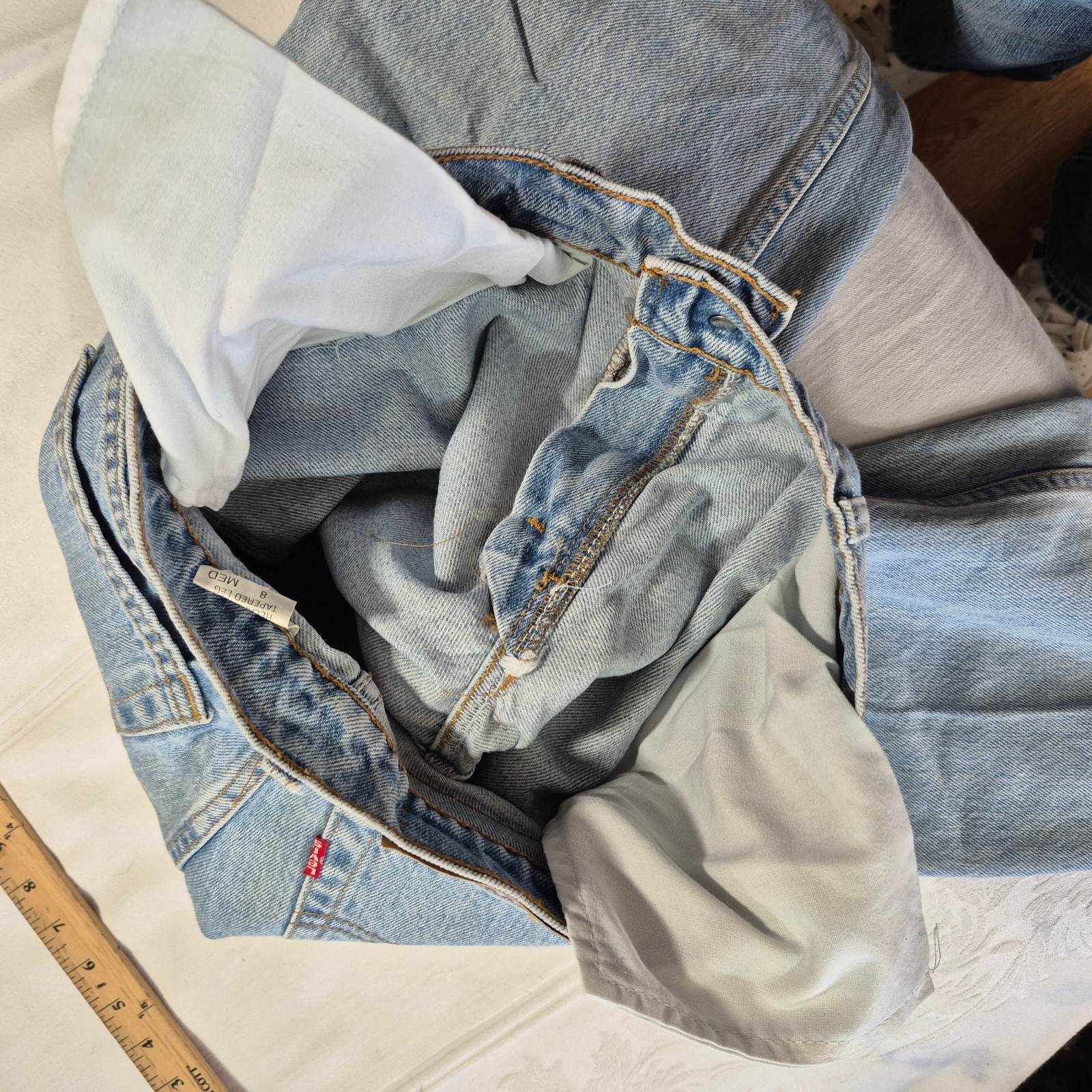 VTG LEVIS 550 JEANS RELAXED FIT TAPERED LEG SIXE 8 MEDIUM 28x30 MADE IN CANADA thumbnail 13