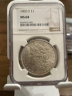 1902-O Morgan Silver $1 Coin Business Strike NGC MS64 Cert 8439923-005