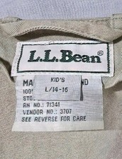 LL Bean Kids Youth Vest Large 14-16 Tan Utility Fishing Outdoors Vintage Khaki