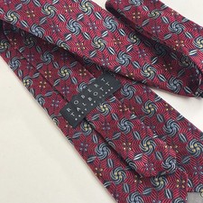 Robert Talbott Tie Red Abstract Geometric Silk 4.25” Wide Necktie Made In USA B3