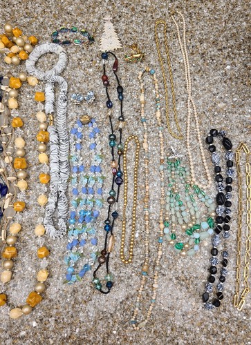 Lotto gioielli vintage - perle di vetro, boho, ecc - Foto 5 di 12
