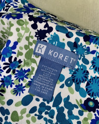 NWT Koret jacket Blazer Floral Blue Green Missy Size Large Womens - Picture 5 of 9
