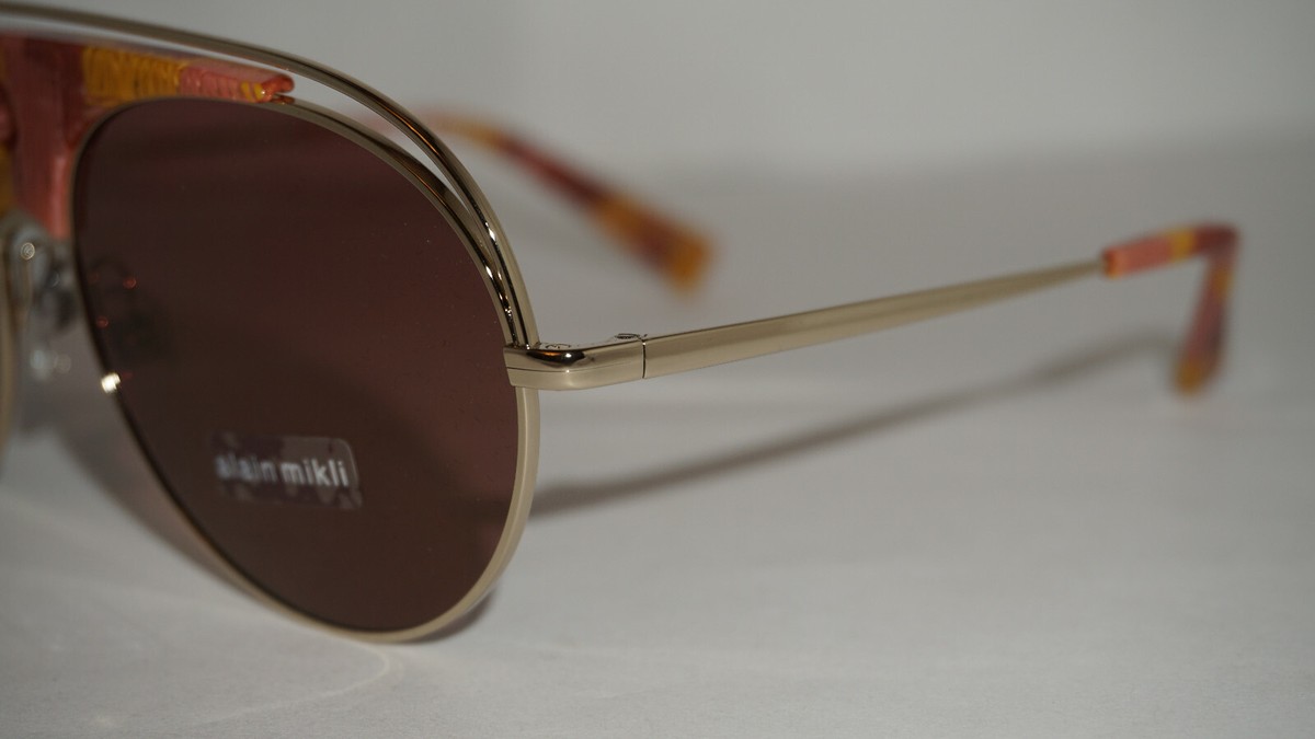Alain Mikli Aviator Sunglasses A0 4010 005/E4 Alain Mikli Sunglasses New Brown Aviator Brown A04010 005/E4  main image 2