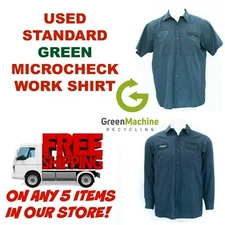 Used Work Shirts Cintas, Redkap, Unifirst, G&K etc. Green Microcheck