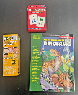 CHILDREN'S SUMMER LEARNING LOT GRADES 1, 2, 3 * BRAIN QUEST, DINOSAURS, MULT.